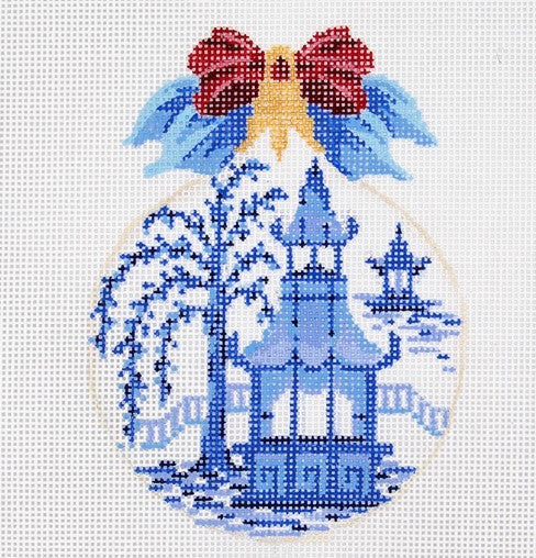 Blue Pagoda Kissing Ball