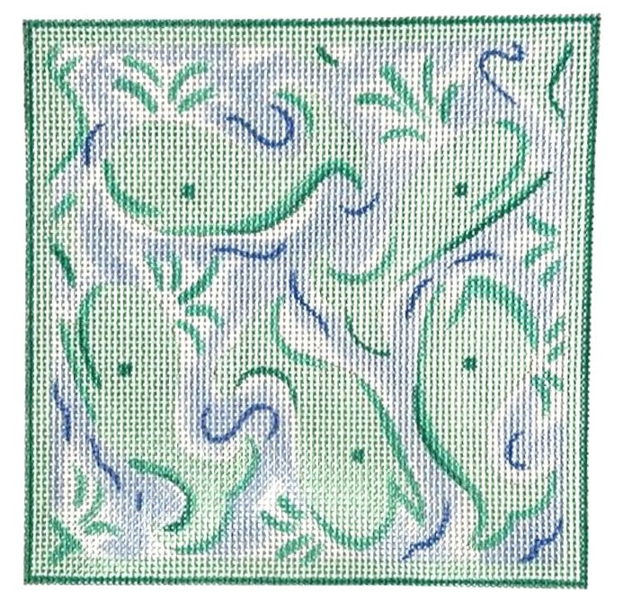 Turquoise Whales on Blues-18M