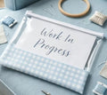 Blue Gingham Clear Project Pouch