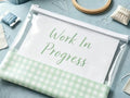 Green Gingham Clear Project Bag