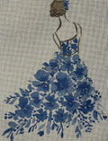 Lady With Blue Flowers 6x5