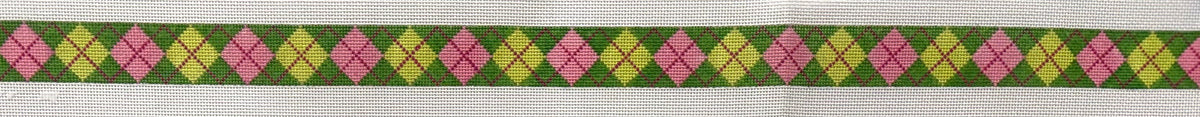 Argyle- Grassy Bkg-Lime/Pink/Dk Pink-18M